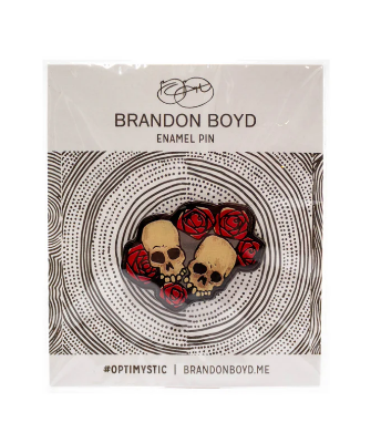 SKULL ROSE ENAMEL PIN